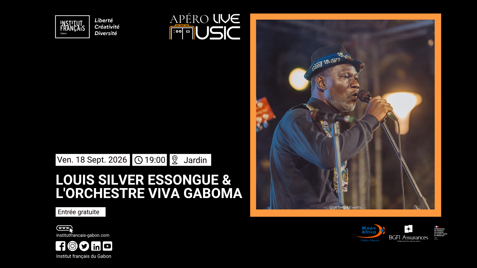 Apéro live music : Louis Silver Essongue & l’orchestre Viva Gaboma